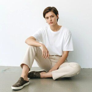 Sofft Leather Camo Comfort Shoes Slides Loafer Mules Flats Size 9.5 M Green EUC